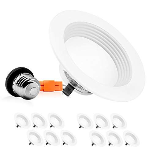Product Cover Parmida (12 Pack) 4 Inch Dimmable LED Recessed Retrofit Downlight, Dimmable, Baffle Trim, 10W (75W Replacement), 650lm, EASY INSTALLATION, 3000K (Soft White), ENERGY STAR & ETL-LISTED, Can Lighting