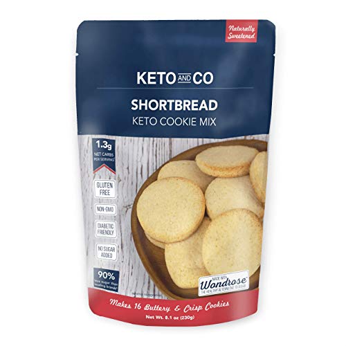 Product Cover Shortbread Keto Cookie Mix by Keto and Co | Just 1.3g Net Carbs Per Serving | Gluten Free, Low Carb, No Added Sugar, Naturally Sweetened | (Shortbread Cookies)