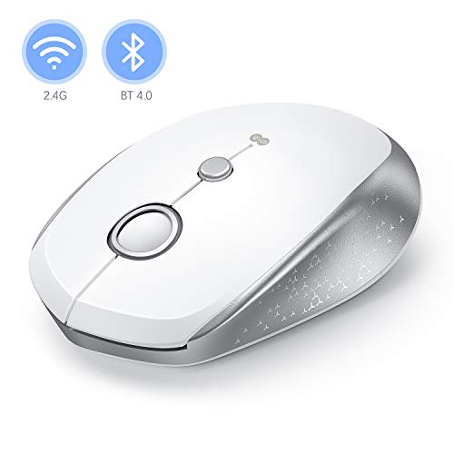 Product Cover Bluetooth Wireless Mouse, Jelly Comb 2.4GHz Wireless Bluetooth Mouse Dual Mode Portable Mobile Mouse with USB Receiver, 3 Adjustable DPI Level for Laptop, MacBook, PC, Windows, Android, OS System