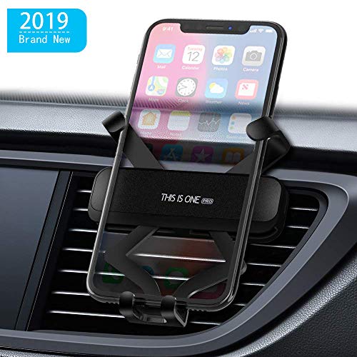 Product Cover Car Mount Phone Holder,Gravity Phone Mount Auto-Clamping Car Phone Holder Shockproof Universal Car Phone Mount Mini Cell Phone Holder for Car for All Smartphones 4.0-6.5 inches (Black)