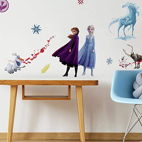 Product Cover RoomMates Disney Frozen 2 Character Peel and Stick Wall Decals | 21 Wall Stickers | Elsa, Anna, Olaf, Kristoff & Sven