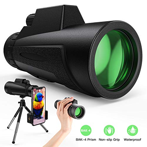 Product Cover Monocular Telescope - 12X50 High Power HD Monoculars with Holder & Tripod Waterproof Pocket Scope for Smartphone - Clear BAK4 Prism for Bird Watching, Camping & Match