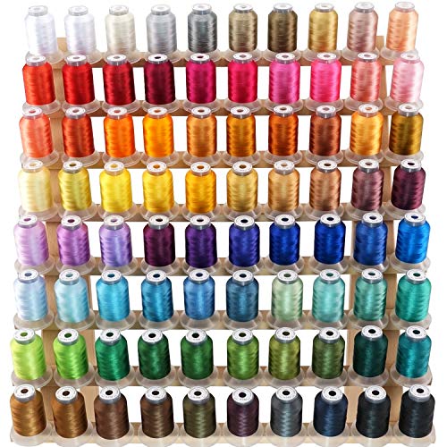 Product Cover New brothread 80 Spools Polyester Embroidery Machine Thread Kit 500M (550Y) Each Spool - New Colors Assortment (Similar to Janome and RA Colors)