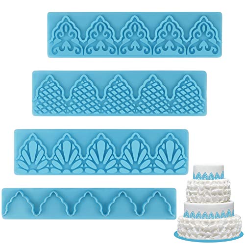 Product Cover Mity rain Cake Fondant Embossing Mold/Lace Embossed cutter/Relief Cake Border Mould for Sugarcraft Baking Mold Cake Decor Tool Cupcake Decorating