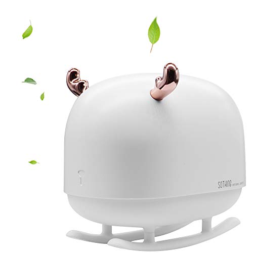 Product Cover Deer Mini USB Humidifier, Cool Mist Humidifier for Bedroom Kid, Personal Small Humidifier with Warm White Night Light