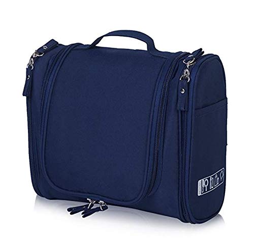 Product Cover EAYIRA Large Toiletry Kit with Hanging Hook, Toiletries Kit Organizer for Travel Accessories, Makeup, Shampoo, Cosmetic, Personal Items, Bathroom Storage with Hanging (Navy Blue)