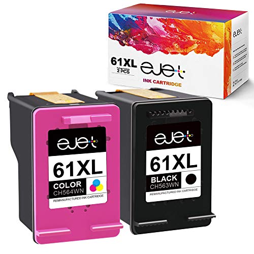 Product Cover ejet Remanufactured Ink Cartridge Replacement for HP 61XL 61 XL to use with Envy 4500 4502 5530 5534 Deskjet 3050A 1000 1010 1512 3054 Officejet 1051 4630 4635, High Yield (1 Black 1 Tri-Color)