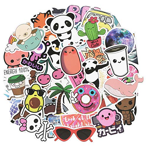 Product Cover VSCO Stickers for Water Bottles [50PCS], Cute Stickers, Trendy Hydro Flask Stickers Vinyl Laptop Stickers for Teens Girls Guitar Phone Car Skateboards Stickers Popular Element Decals