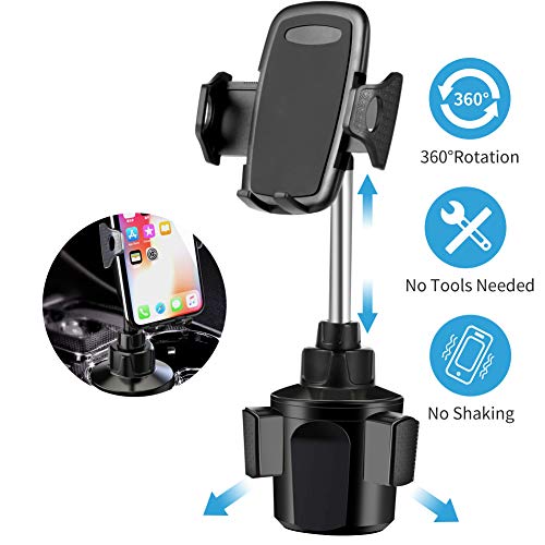 Product Cover Lorima Car Phone Cup Holder, Adjustable Phone Holder Phone Mount for iPhone 11 Pro/XR/XS Max/X/8/7 Plus/6s SE Samsung Galaxy