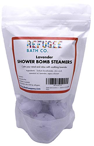 Product Cover Shower Bomb Steamers | 7 Pack | Handmade in USA | Support Refugee Employment in USA (Lavender)
