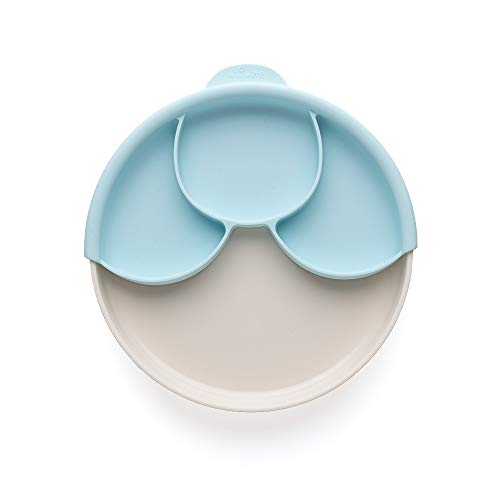 Product Cover Miniware Healthy Meal Set with Sandwich Plate, Divider, and Detachable Suction Foot for Baby Toddler Kids - Promotes Self Feeding | Eco-Friendly and BPA Free | Dishwasher Safe (Vanilla, Aqua)