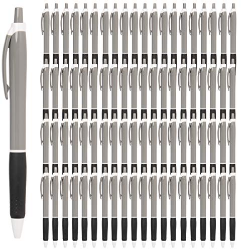 Product Cover Simply Genius (100 Pack) Retractable Ballpoint Pens Medium Point Black Ink Pens Bulk Click Pens For Journal Notebook Writing Office Supplies