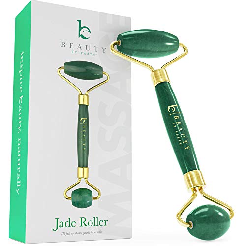 Product Cover Jade Roller for Face - Face & Neck Massager for Skin Care, Facial Roller to Press Serums, Cream and Oil Into Skin, Lymphatic Drainage Massager Skin Care Tool, Eye Massager and Neck Roller (1 Pack)
