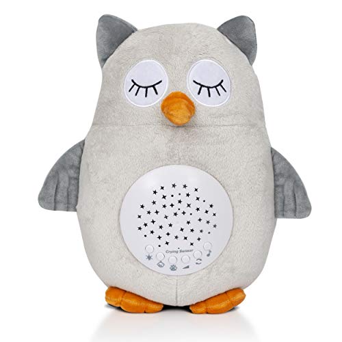 Product Cover Cry Detector Plush, Lullabies and White Noise Machine Baby Light Projector on Ceiling, Crib Soother Part of Baby Necessities and Baby Registry Items