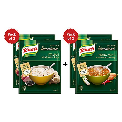 Product Cover Knorr Italian Mushroom Soup, 2 x 48 g with Honkong Manchow Noodles Soup 46 g (Pack of 2)