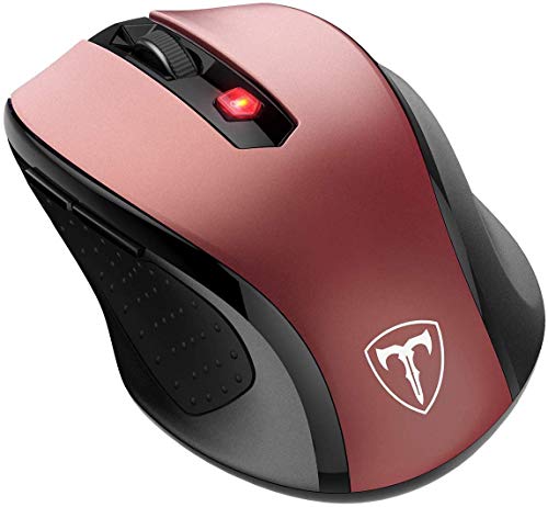 Product Cover VicTsing mm057 2.4G Wireless Portable Mobile Mouse Optical Mice with USB Receiver, 5 Adjustable DPI Levels, 6 Buttons for Notebook, PC, Laptop, Computer, MacBook-Red
