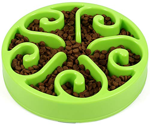 Product Cover Slow Feeder Dog Bowl,Pet Fun Feeder No Choking Slow Feeders,Interactive Bloat Stop Dog Cat Food Water Bowls for Large Medium Small Dogs or Cats,Durable and Eco-Friendly Non Toxic.