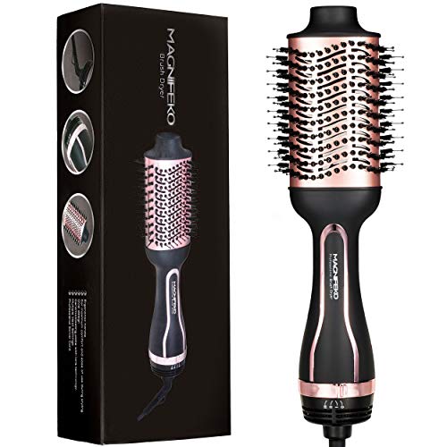 Product Cover Magnifeko one step hair dryer brush and styler volumizer Hot Air Hairdryer Brush In One - Round Blow Dry Brush - One Step Electric Hair Drying