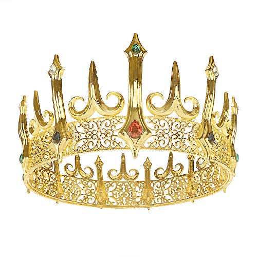 Product Cover Eseres Gold King Crown for Men Adult's Costume Crowns Birthday Cake Topper