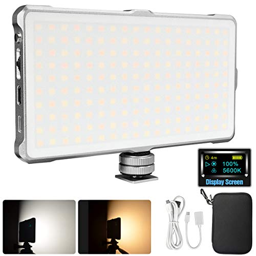 Product Cover LED Video Light,Pixel On Camera Light Bi-Color 3200-5600K with Built-in Battery for DSLR Camera,Sony,Canon,Nikon,iPhone,180 Beads Pocket Light for Photography Live Broadcast YouTube Video Shooting