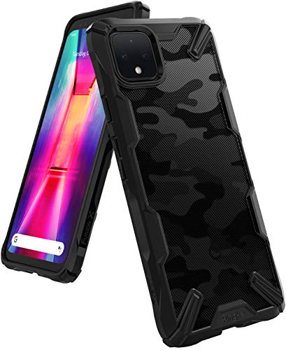 Product Cover Ringke Fusion X Design Case Compatible with Google Pixel 4 Case, TPU Bumper Translucent PC Drop Protection Cover for Google Pixel4 Case (2019) - Camo Black