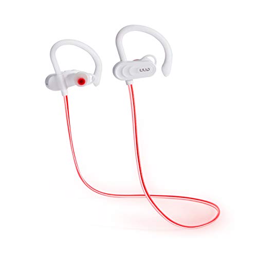 Product Cover Running Light Wireless Earbuds, UUD led Safety Lights Headphones, Bluetooth 5.0, HiFi Heavy Bass, Ear Headphones with Microphone Suitable for Sports Workout, Tail Light Earbuds,Laser Earbuds