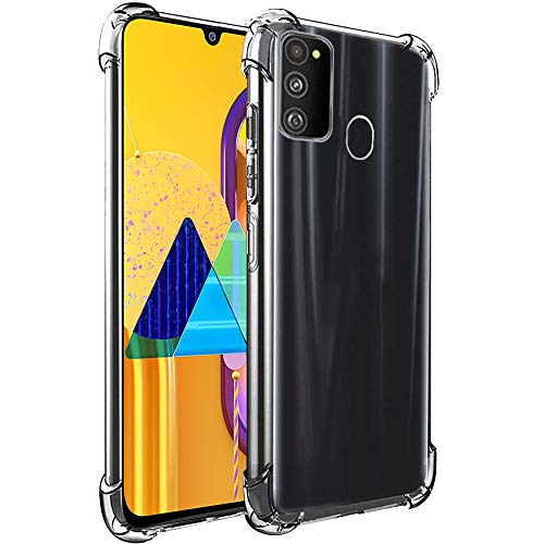 Product Cover TheGiftKart Flexible Shockproof Crystal Clear TPU Back Cover Case with Cushioned Edges for Ultimate Protection for Samsung Galaxy M30s (Transparent)