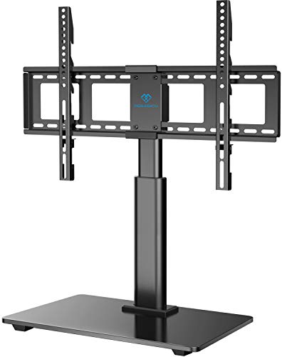 Product Cover PERLESMITH Swivel TV Stand Universal Table Top TV Base for 32 to 65 inch LCD LED OLED 4K Plasma Flat Screen TVs - Height Adjustable TV Mount Stand with Tempered Glass Base, VESA 600x400mm