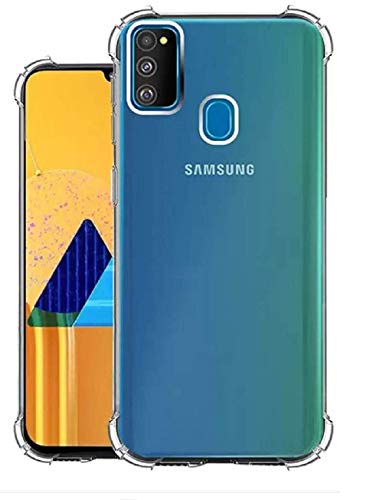 Product Cover CELLUTION Anti Drop Shockproof with Bumper Corners with Air Cushion Technology TPU Back Cover Case for Samsung Galaxy M30s - Transparent