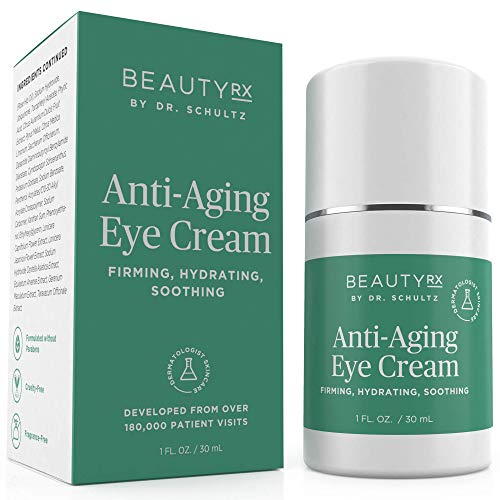 Product Cover BeautyRx by Dr. Schultz Eye Cream for Dark Circles, Bags, Wrinkles & Puffiness. Best Firming Under & Around Eyes Anti-Aging & Moisturizing Treatment with Vitamin C, Hyaluronic Acid & Green Tea (1 oz)