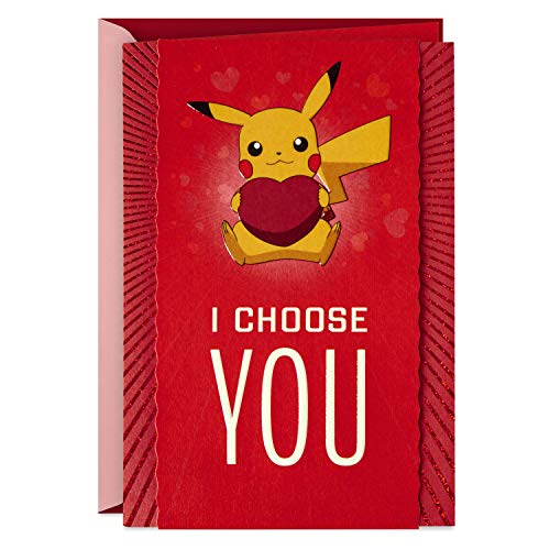 Product Cover Hallmark Pokémon Valentines Day Card, Anniversary Card, or Love Card (Pikachu, I Choose You)
