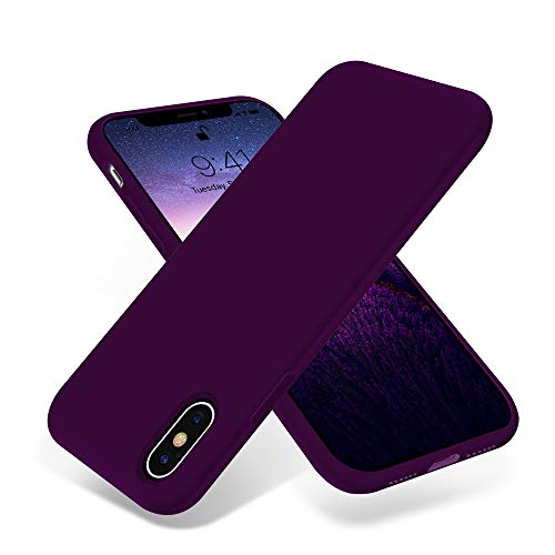 Product Cover OTOFLY Liquid Silicone Gel Rubber Full Body Protection Shockproof Case for iPhone Xs/iPhone X，Anti-Scratch&Fingerprint Basic-Cases，Compatible with iPhone X/iPhone Xs 5.8 inch (2018), (Purple)