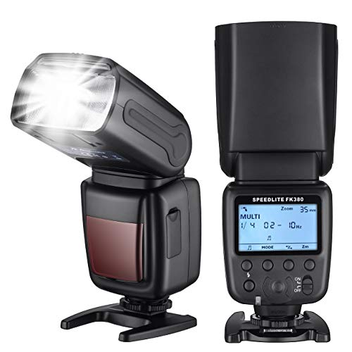 Product Cover Powerextra Flash Speedlite with LCD Display, GN38 Off-Camera Flash for Canon Nikon Pentax Panasonic Olympus and Sony DSLR Camera, Digital Cameras with Standard Hot Shoe