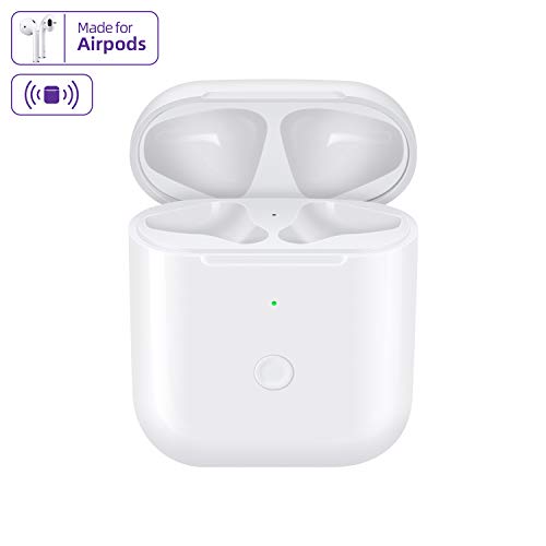 Product Cover JinStyles Compatible with AirPods 1 2,Wireless Airpods Charging Case with Bluetooth Pairing Sync Button,Air pods Charger Case Replacement,White