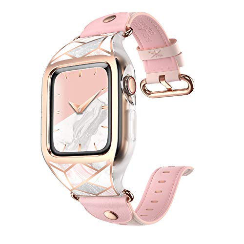 Product Cover i-Blason Cosmo Designed for Apple Watch Band 40 mm Series 5 / Series 4, Stylish Sporty Protective Bumper Case with Adjustable Strap Bands for Apple Watch 40mm Series 5 2019 / Series 4 2018 (Marble)