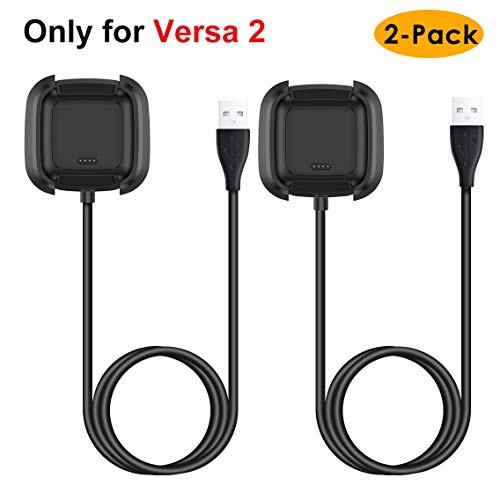 Product Cover NANW 2-Pack Charger Compatible with Fitbit Versa 2, 3.3Ft Replacement USB Charging Cable Dock Cord Cradle Adapter Accessories for Versa 2 Smartwatch (Not for Versa)