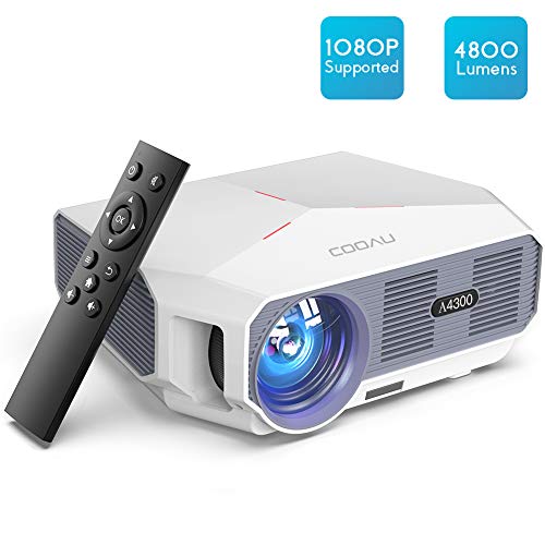Product Cover Projector, COOAU 4800 Lumens Home Video Projector, Support 1080P and 200