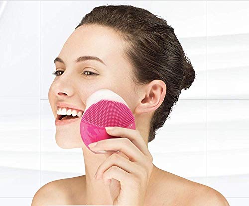 Product Cover Yozo Ultrasonic Face/Body Cleanser Silicone Facial Cleansing Brush - Electric Face Scrubber Massager for Gentle Exfoliating, Deep Cleanse, Skin Care - Waterproof and Rechargeable (Pink)