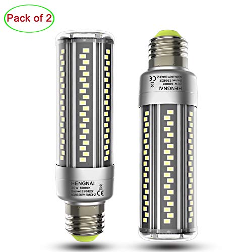 Product Cover 2-Pack E26 LED Bulb 20W, Super Bright Led Corn Light Bulbs Equivalent 200 Watt, Daylight White 6000K 2000LM for Outdoor Indoor Garage Warehouse High Bay Barn Backyard and More