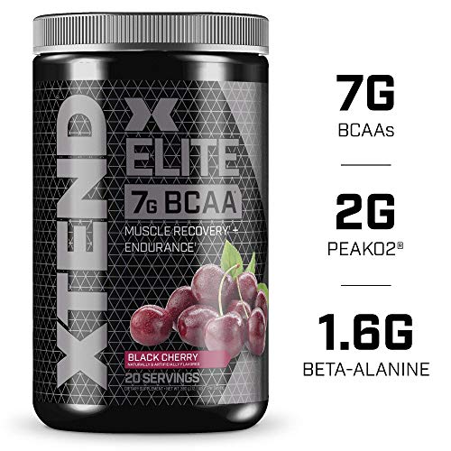 Product Cover Xtend Elite Bcaa Powder Black Cherry | Sugar Free Pre, Post or Intra Workout Muscle Recovery Drink with Amino Acids + 1.6g Beta Alanine | 7g bcaas for Men & Women | 20 Servings