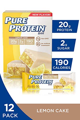 Product Cover Pure Protein Bars, High Protein, Nutritious Snacks to Support Energy, Low Sugar, Gluten Free, Lemon Cake, 1.76 Oz, Pack of 12