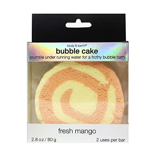 Product Cover BODY & EARTH Bath Bubble Bar Natural Essential Oils Mango Scent Cake Shaped Bath Bombs Infused with Shea Butter, Coconut Oil for Family, Women, Men, Travel