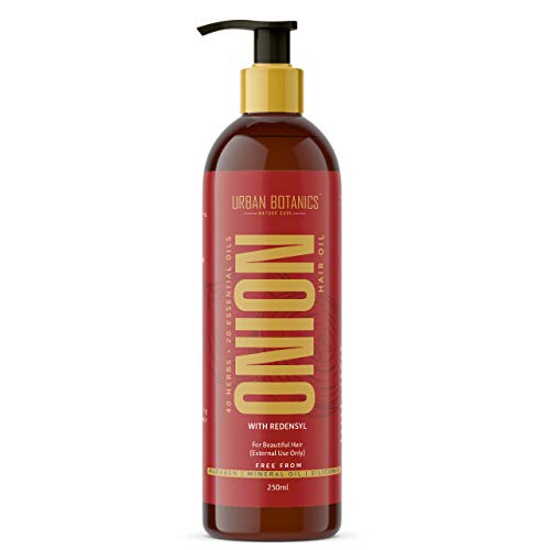 Product Cover UrbanBotanics® Onion Oil for Hair Growth - Blend of 20 Essential oils & 40 Herbs & Redensyl - 250ml