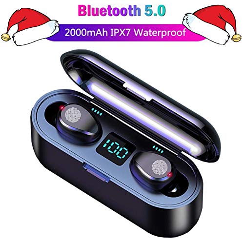 Product Cover Bluetooth Earbuds, [Upgraded],5.0 Earbuds with 2000mAh Charging Case LED Battery Display 60H Playtime in-Ear Touch Bluetooth Headset IPX7 True TWS Wireless Earbuds for Work Sports