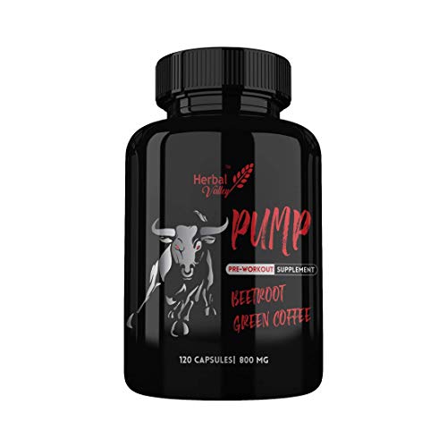 Product Cover HerbalValley Pump Pre-workout 120 Capsules | Beetroot and Green Coffee