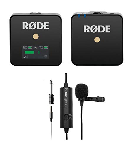 Product Cover Rode Microphones Wireless Go Compact Transmitter/Receiver Wireless Solution with Knox Gear Clip-On Lavalier Microphone (2 Items)