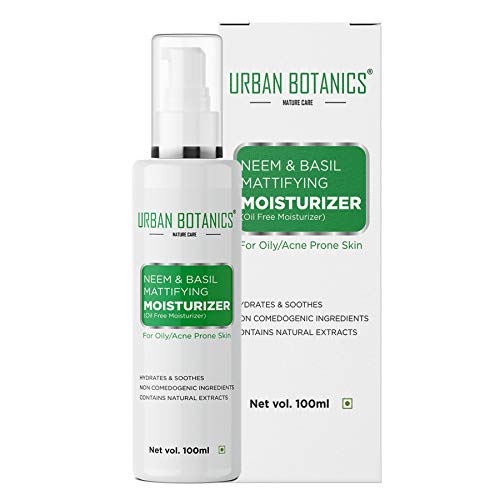 Product Cover UrbanBotanics® Neem & Basil Mattifying Moisturizer - Oil Free Moisturizer For Face - For Oily & Acne Prone Skin - 100ml