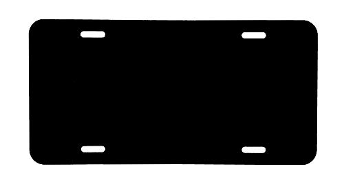 Product Cover DMSE Wholesale Black Blank Metal Aluminium Automotive License Plate Plates Tag for Custom Design Work - 0.025 Thickness/0.5mm - US/Canada Size 12x6 (Black)