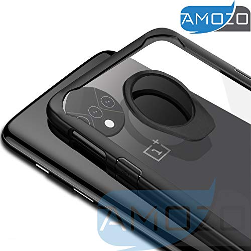 Product Cover Amozo - Transparent Back Case with Soft Side Bumper, Inside Shock Proof Air Cushion for Drop Protection, Camera Protection Back Case Cover for OnePlus 7T / One Plus 7T (1+7T)