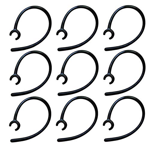 Product Cover Universal Replacement Ear Hooks for Wireless Bluetooth Earbuds Headset Earhook Clips - Snap-in Spare Clamp Hooks Compatible for Plantronics,Samsung,Motorola,LG, Jabra & Other Headsets, 9 Pack, Black
